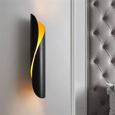 MLA1002B - LED Wall Light Black with Flash Gold D80*H400mm