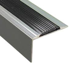 Aluminium Stair Edge with Black Anti-Slip Tape