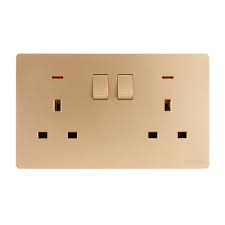 Double 13A Square Socket with Switch - DB127-WHITE
