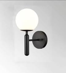 MLA0041 Black Metal Wall Light Black Metal with White Glass\ D150*320mm