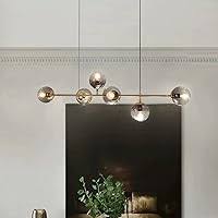 MLA6627G Hanging Glass Light Gold L1200mm Brass Metal+Grey Glass