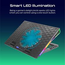 Vertux Height Adjustable Rgb Led Light Gaming Cooling Pad