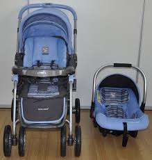 Baby Stroller With Blue Stripe Design