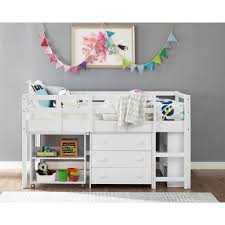 Low Study Twin Loft Bed With Cabinet Desk
