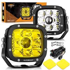 Spot LED Driving Lights + Amber Cover (2pcs/set) 5", 110W, White