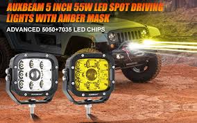 Spot LED Driving Lights + Amber Cover (2pcs/set) 5", 110W, White