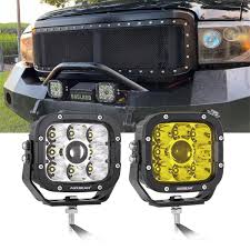 Spot LED Driving Lights + Amber Cover (2pcs/set) 5", 110W, White