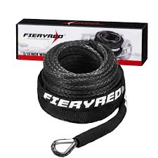 Synthetic Winch Rope 3/16" x 50' - 8200 lbs Winch Line Cable Rope with Protective Sleeve