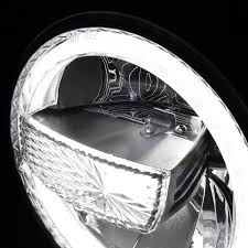 7" 90W DOT Approved LED Headlights with Halo Ring DRL & High Low Beam