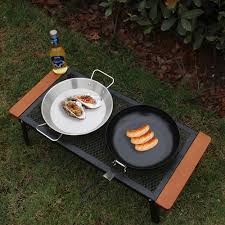 Outdoor Anti-scalding Wooden Handle Camping Barbecue table