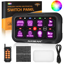 Switch Panel with APP & Remote Control, Toggle/Momentary/Pulsed Mode Supported (One-Sided Outlet)