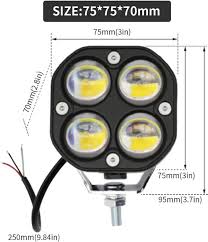 4 Inch LED Light 40 Watts Yellow and White
