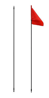 Off Road 9ft Black Flag Pole With Flag Center Split