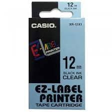 CASIO LABEL PRINTER TAPE (BLACK ON CLEAR);8M