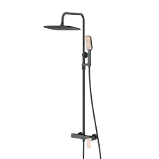 3-Function Shower Set – Black Matt & Rose Gold