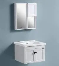 Wall Mount Vanity Bathroom Cabinet With Mirror - White BuyonBudget
