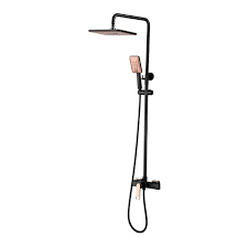 3-Function Shower Set – Black Matt & Rose Gold