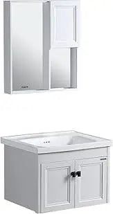 Wall Mount Vanity Bathroom Cabinet With Mirror - White BuyonBudget