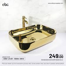 Countertop Basin – Glossy Gold Finish