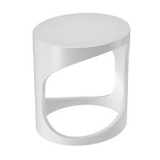 Solid Surface Round Bathroom Stool - White