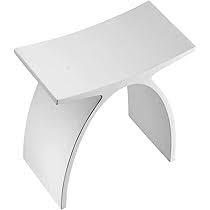 Solid Surface Bathroom Stool - White