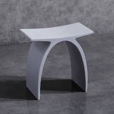 Solid Surface Bathroom Stool - White