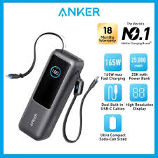 Anker A1695H11 Zolo Powerbank (25K, 165W, Built -IN USB-C And Retractable Cable)