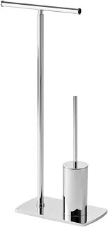 Self Towel Stand With Toilet Brush Holder - Chrome