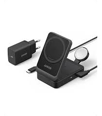 Anker B25M8H11 Maggo Wireless Charging Station (3-IN-1, Foldable Pad), Black