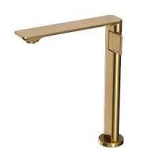 Zinc Handle Brass Basin Mixer Brushed Gold