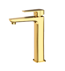 High-leg Basin Mixer Brushed Gold