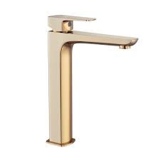 High-leg Basin Mixer Brushed Gold