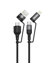 4 IN1 BRAIDED CABLE INTERCHANGEABLE USB-A/USB-C/LIGHTENING
