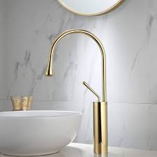 High-leg Basin Mixer - Brushed Gold