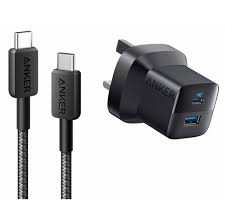Anker 323 Charger With 322 USB-C TO USB-C Cable (33W,3 FT) (B2331K11) - Black
