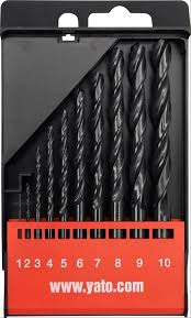 BERENT SET MATA BOR 10 PCS 1,2,3,4,5,6,7,8,9,10MM DRILL  BIT SET BT7349