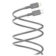كابل باوا إل-كارو سيريز USB-C إلى لايتنينج الممتاز المضفر بطول 2 متر وقوة 27 واط - رمادي