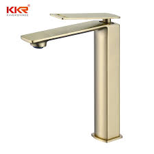 Single Lever Basin Mixer Faucet Without Waste High ( Brushed Gold)