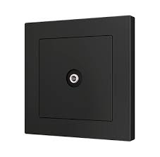 Black B009 250V 1 Gang TV Socket