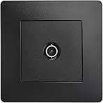 Black B009 250V 1 Gang TV Socket