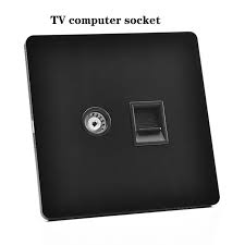 Black B013 TV Data  Socket