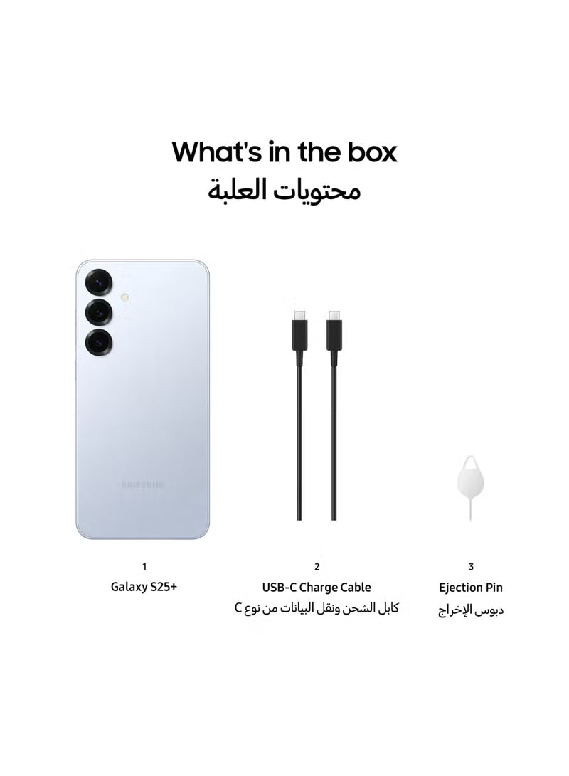 Galaxy S25 Plus AI Dual SIM Icyblue 12GB RAM 256GB 5G - Middle East Version