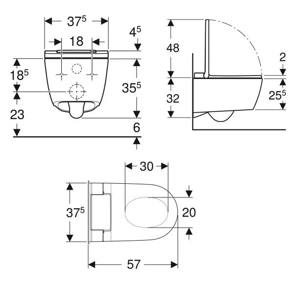 Aquaclean Sela Wall Mounted Rimless Shower Wc