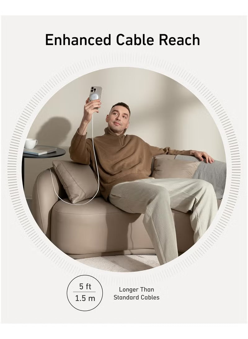 15W MagGo Ultra Fast iPhone Induction Charger (Pad), MagSafe Compatible, Qi2 Certified, for iPhone 16/16 Plus/Pro/Pro Max/15 Series (Mains Power Not Included)