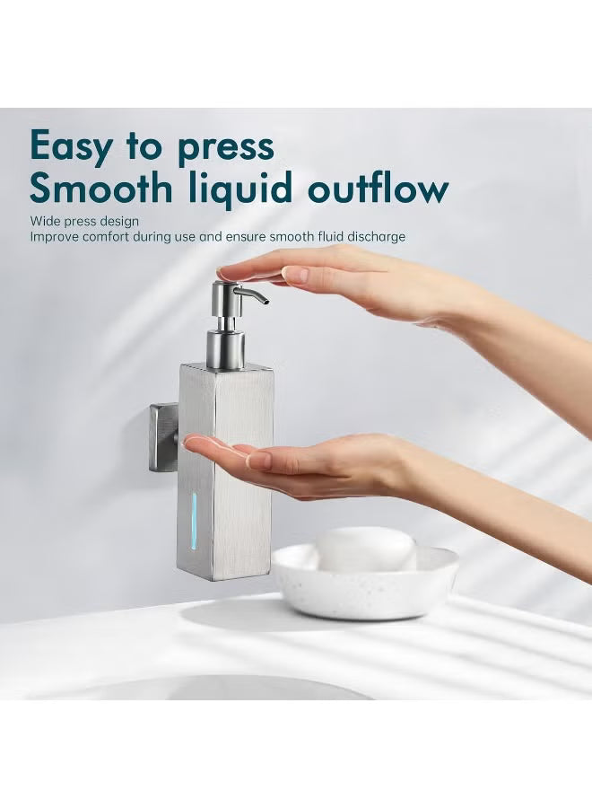 BRIMIX Wall Mounted Soap Dispenser Stainless Steel 304 Hand Wash Liquid Soap Dispenser (Brushed Finish)