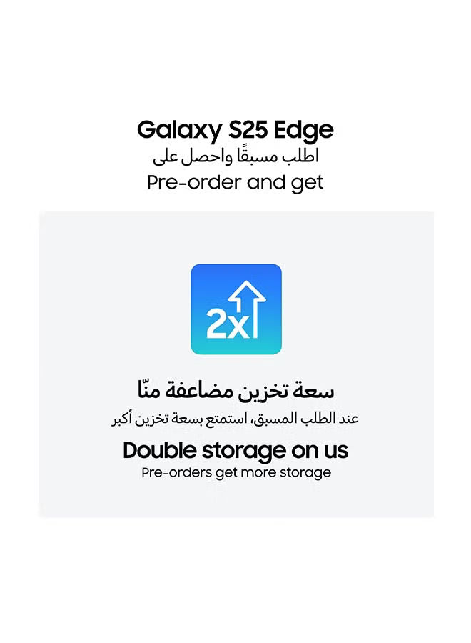 Galaxy S25 Edge AI Phone Dual SIM Titanium Jetblack 12GB RAM 256GB - Middle East Version
