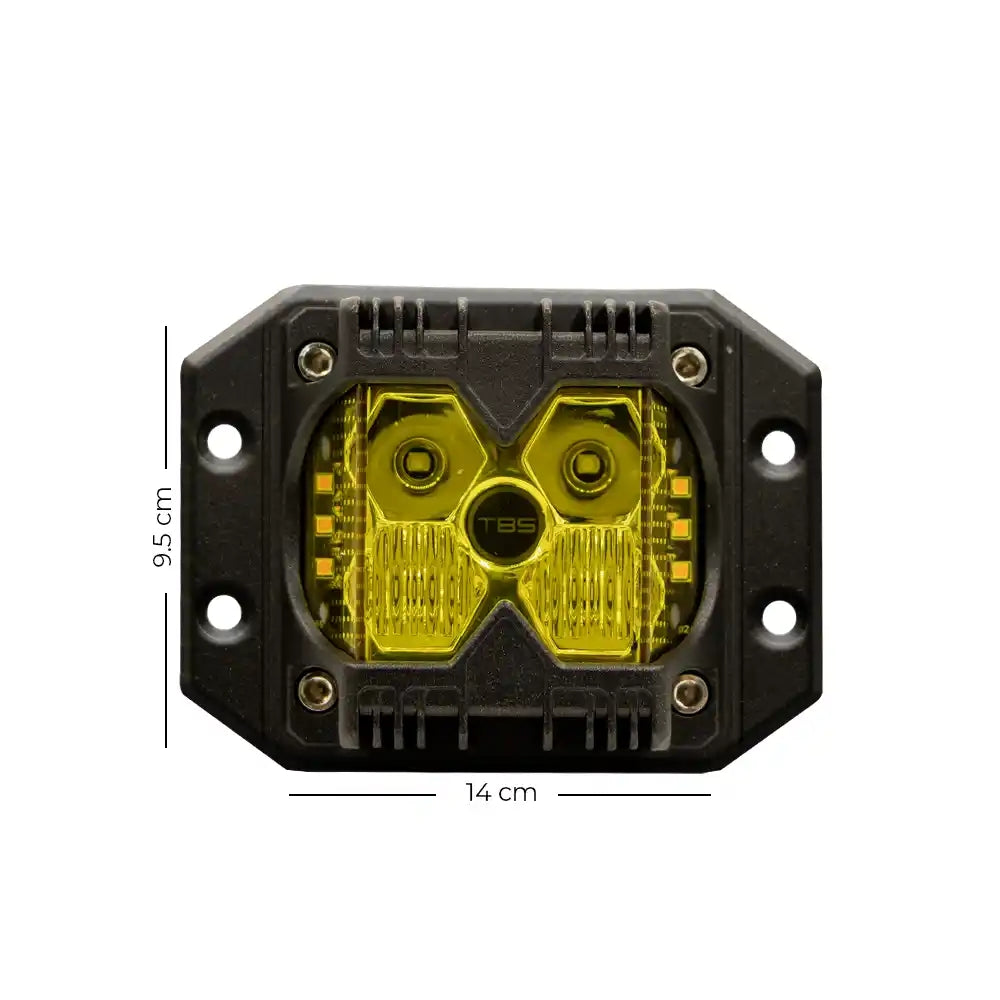 Toby 4-Inch 50W LED Headlight Pair – Yellow, IPX5, 6000K