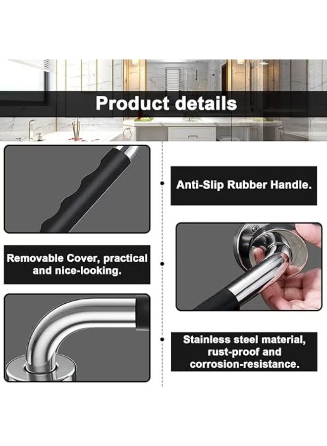Stainless Steel Bathroom Grab Bars (2 Pcs)