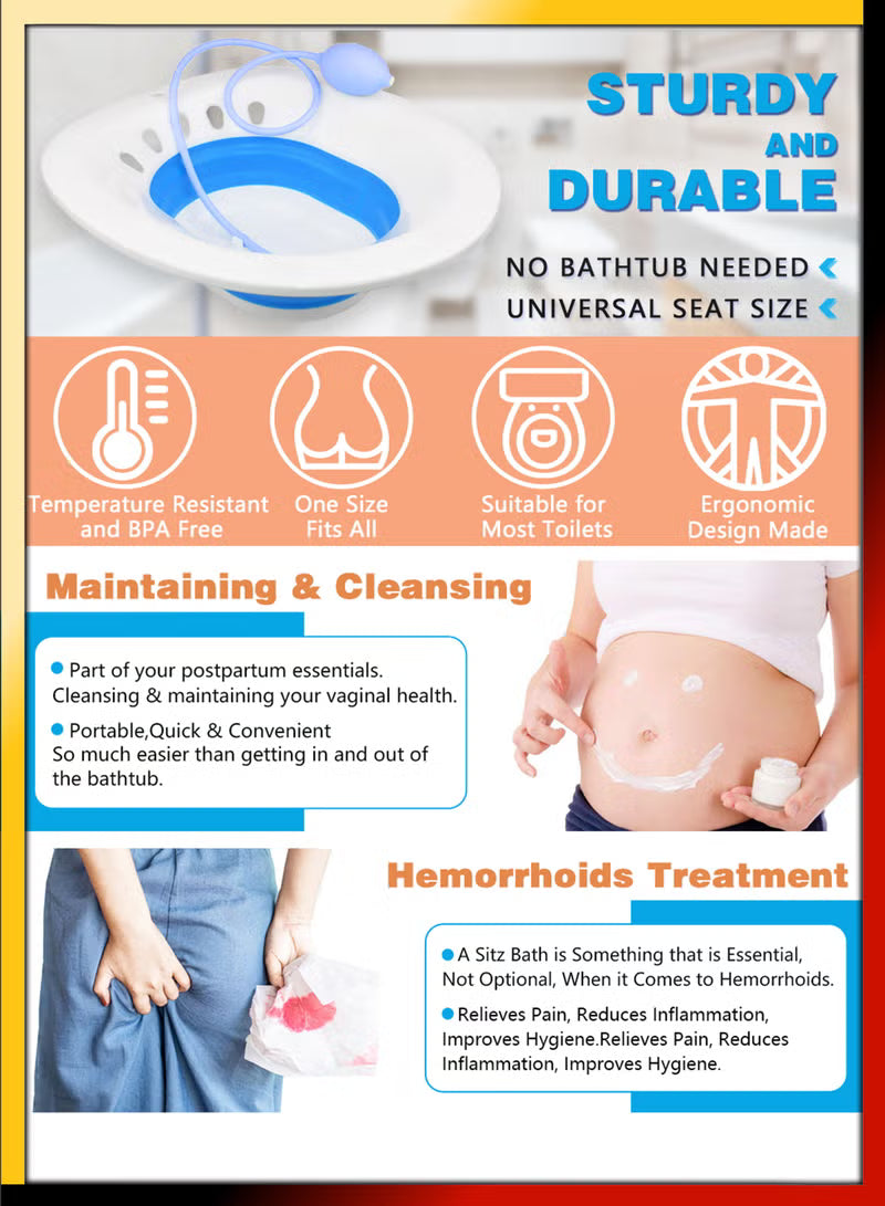 Foldable Sitz Bath for Toilet Seat