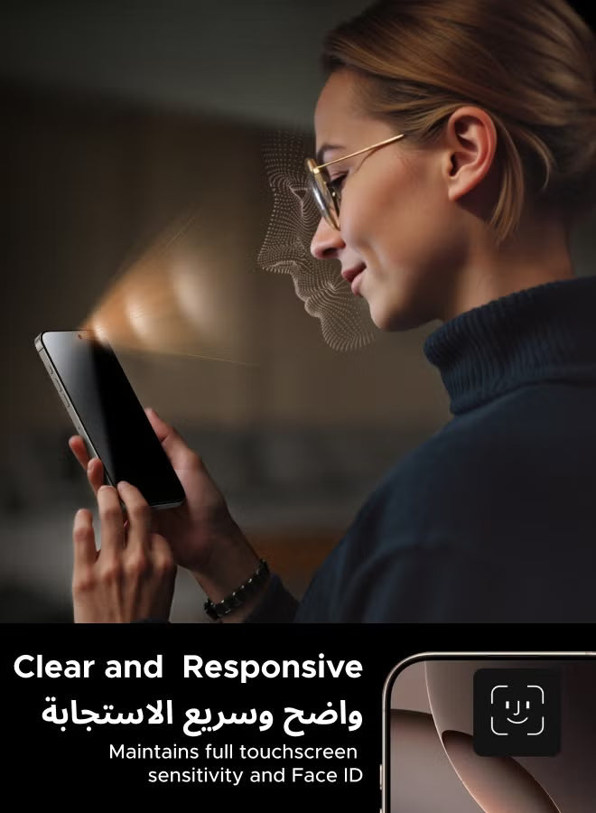 2-Pack Privacy Screen Protector with Auto-Alignment Kit, Auto Dust for iPhone 17 Pro 6.3-Inch, 9H+ Military Grade Shatterproof, iPhone 17 Pro Glass Film, HD Clear, Case Friendly -